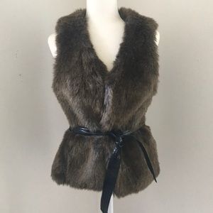 Apt. 9 Brown Faux Fur Vest Sz 4